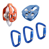 Maxbell 32KN Double + Single Pulley with 24KN Carabiner for Rigging Climbing Rescue