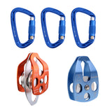 Maxbell 32KN Double + Single Pulley with 24KN Carabiner for Rigging Climbing Rescue