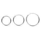 Maxbell 1 Pair Fashionable Endless Hoop Rings Lip Nose Ear Studs Women Girls Jewelry Gift 8mm Silver