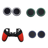 Maxbell 3Pair Joystick Caps +Soft Silicone Skin Gel Cover Case for PS4 Controller