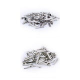 Maxbell Pack of 100PCS Blank Nickel Plated Metal Round Duckbill Clips For Jewelry DIY + Pack of 100PCS Double Prong Hair Clips Headwear DIY