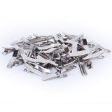 Maxbell Pack of 100PCS Blank Nickel Plated Metal Round Duckbill Clips For Jewelry DIY + Pack of 100PCS Double Prong Hair Clips Headwear DIY