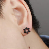 Maxbell 3 Pairs Star of David Stainless Steel Ear Studs Earrings Screw Fashion Lady Man Gift