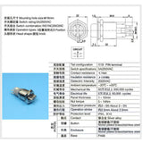 Maxbell 19mm Self-locking Stainless Steel Stop Emergency Switch Push Button Switch