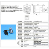Maxbell 19mm Self-locking Stainless Steel Stop Emergency Switch Push Button Switch