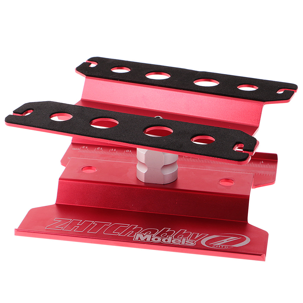 Maxbell Adjustable Rotate 360 Aluminum Alloy 1/10 1/8 Scale RC Car Truck Repair Station Work Stand Assembly Platform Red