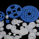 Maxbell 90 Pieces/Set Plastic Gears Rack Pulley Belt Worm Car Toy Models RC Part Accessories