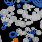 Maxbell 90 Pieces/Set Plastic Gears Rack Pulley Belt Worm Car Toy Models RC Part Accessories