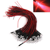 Maxbell 40 Pieces Red+Blue 5mm LED Light Lamp DC 3V-42V 20mA 0.1W 20cm Wire