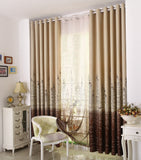 Maxbell 2piece/Set Castle Pattern Window Curtains, Sheer Curtain & Blackout Shading Curtain for Room Home Decoration, 100x250cm-Coffee