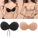 Maxbell 2 Pieces Women's Strapless Bra Self Adhesive Push Up with Drawstring, D Cup