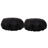 Maxbell 2pcs Womens Natural Silk Sleep Cap Adjustable Night Head Cover Black