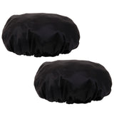 Maxbell 2pcs Womens Natural Silk Sleep Cap Adjustable Night Head Cover Black