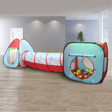 Maxbell 3 In1 Portable Kids Pop Up Tunnel Playhouse Ball Pit Indoor Outdoor Game Fun Set Children Toy