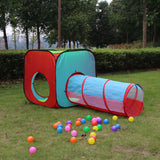 Maxbell 3 In1 Portable Kids Pop Up Tunnel Playhouse Ball Pit Indoor Outdoor Game Fun Set Children Toy