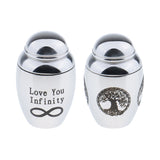 Maxbell 2 Pieces Stainless Steel Pet Funeral Cremation Urn Container Jar keepsake