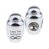 Maxbell 2 Pieces Stainless Steel Pet Funeral Cremation Urn Container Jar keepsake