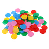 Maxbell 100 Pieces 25mm Multicolored Opaque Plastic Board Game Counters Numeracy Teaching Aid