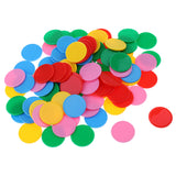 Maxbell 100 Pieces 25mm Multicolored Opaque Plastic Board Game Counters Numeracy Teaching Aid