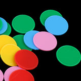 Maxbell 100 Pieces 25mm Multicolored Opaque Plastic Board Game Counters Numeracy Teaching Aid