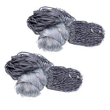 Maxbell 2pcs Nylon Fisherman 4 X 4cm Mesh Hole Fishing Fish Gill Net Gillnet Fishing Net Gray