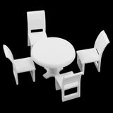 Maxbell Miniature 1:50 Round Dining Table +3 Pieces Artificial Grass Mat Turf Model