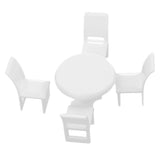 Maxbell Miniature 1:50 Round Dining Table +3 Pieces Artificial Grass Mat Turf Model
