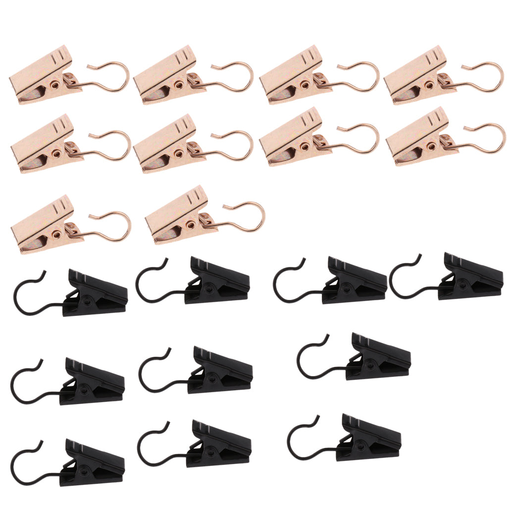 Maxbell 20Pcs Heavy Duty Curtain Clips with Hook Spring Clamps Hanger Clips Gold