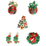 Maxbell 5Styles Multifunction Charm Christmas Brooch Pins & Jewelry Pendant 5Pcs/Bag