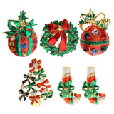 Maxbell 5Styles Multifunction Charm Christmas Brooch Pins & Jewelry Pendant 5Pcs/Bag