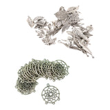 Maxbell 70pcs Mix Dreamcatcher Leaf Tibetan Silver Charms Finding For Jewelry Making