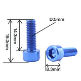 Maxbell 8Pcs Bicycle Water Bottle Cage Bolts Screws Aluminum Alloy Socket Screws Blue & Red