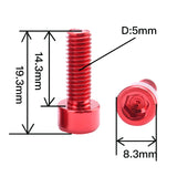 Maxbell 8Pcs Bicycle Water Bottle Cage Bolts Screws Aluminum Alloy Socket Screws Blue & Red