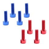 Maxbell 8Pcs Bicycle Water Bottle Cage Bolts Screws Aluminum Alloy Socket Screws Blue & Red