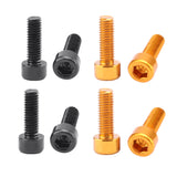 Maxbell 8Pcs Bicycle Water Bottle Cage Bolts Screws Aluminum Alloy Socket Screws Black & Gold