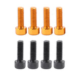 Maxbell 8Pcs Bicycle Water Bottle Cage Bolts Screws Aluminum Alloy Socket Screws Black & Gold