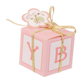 Maxbell 12xPink Paper Candy Gift Boxes Baby Shower Favors+20xCrown Cake Topper Picks