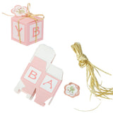 Maxbell 12xPink Paper Candy Gift Boxes Baby Shower Favors+20xCrown Cake Topper Picks