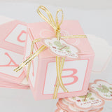 Maxbell 12xPink Paper Candy Gift Boxes Baby Shower Favors+20xCrown Cake Topper Picks