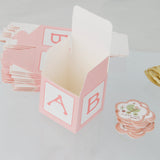 Maxbell 12xPink Paper Candy Gift Boxes Baby Shower Favors+20xCrown Cake Topper Picks