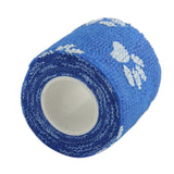 Maxbell 4 Rolls Blue Self Adherent Cohesive Wrap Bandages with Cute Claw Print for Cat Dog Pet - 2 Inches 5 Yard