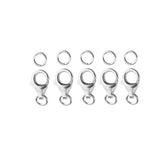 Maxbell 5 Sets 925 Sterling Silver Lobster Clasp Connector for Jewelry Findings 11mm