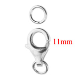 Maxbell 5 Sets 925 Sterling Silver Lobster Clasp Connector for Jewelry Findings 11mm