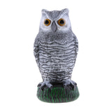 Maxbell 2pcs Realistic Owl Decoy Garden Yard Scarecrow Ornament Home Garden Decor 26cm + 38cm