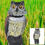 Maxbell 2pcs Realistic Owl Decoy Garden Yard Scarecrow Ornament Home Garden Decor 26cm + 38cm