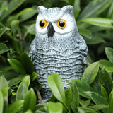 Maxbell 2pcs Realistic Owl Decoy Garden Yard Scarecrow Ornament Home Garden Decor 26cm + 38cm