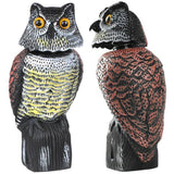 Maxbell 2pcs Realistic Owl Decoy Garden Yard Scarecrow Ornament Home Garden Decor 26cm + 38cm