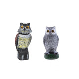 Maxbell 2pcs Realistic Owl Decoy Garden Yard Scarecrow Ornament Home Garden Decor 26cm + 38cm