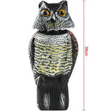 Maxbell 2pcs Realistic Owl Decoy Garden Yard Scarecrow Ornament Home Garden Decor 26cm + 38cm