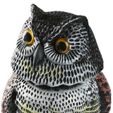 Maxbell 2pcs Realistic Owl Decoy Garden Yard Scarecrow Ornament Home Garden Decor 26cm + 38cm